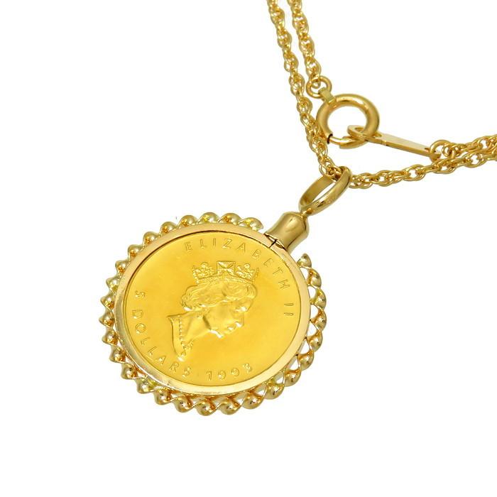 カナダ メイプルリーフ 金貨 1/10oz 5ドル エリザベス2世 1993