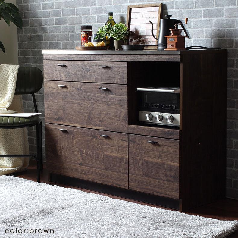 カウンター 幅120 120 キッチンカウンター ステンレス天板 完成品