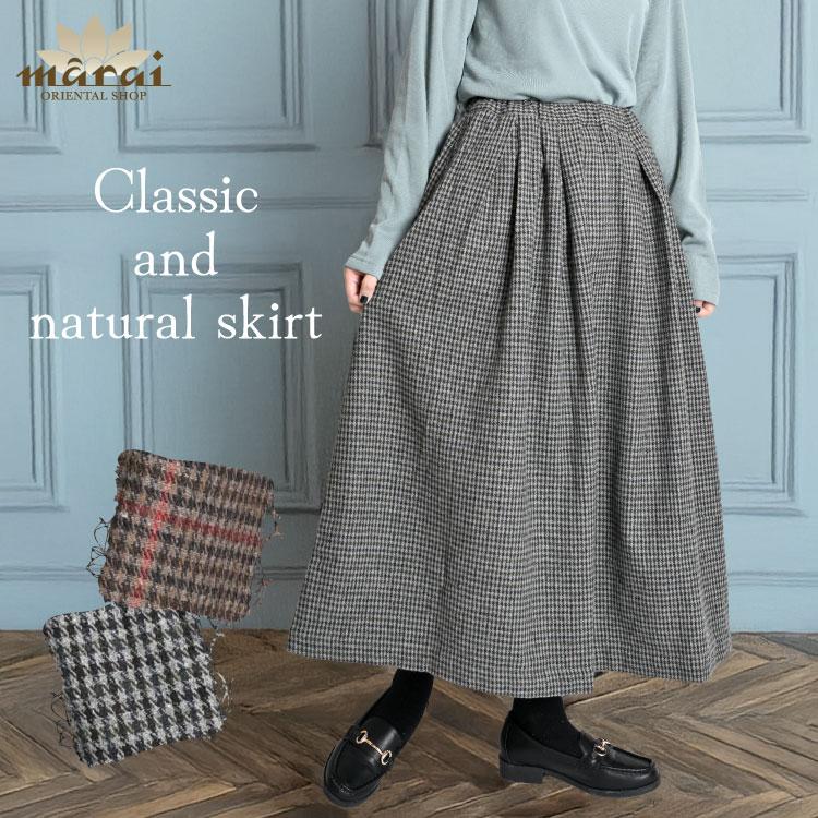 marai（マーライ） フレアスカート レディース チェック柄 秋冬の
