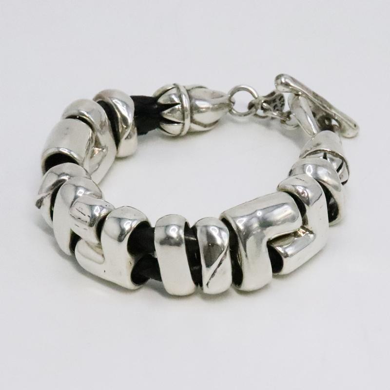 NAGUAL ナグァール ナガール USA SV925 レザー ブレスレット シルバー