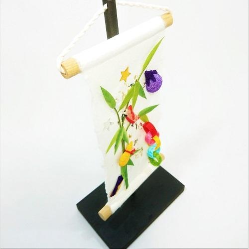 七夕飾り ミニタペストリー 和紙 コンパクト ちりめん 小さい / 旬の