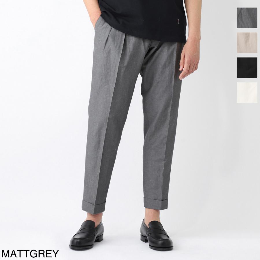 ベルウィッチ BERWICH ツープリーツ スラックス COTTON LINEN DELAVE