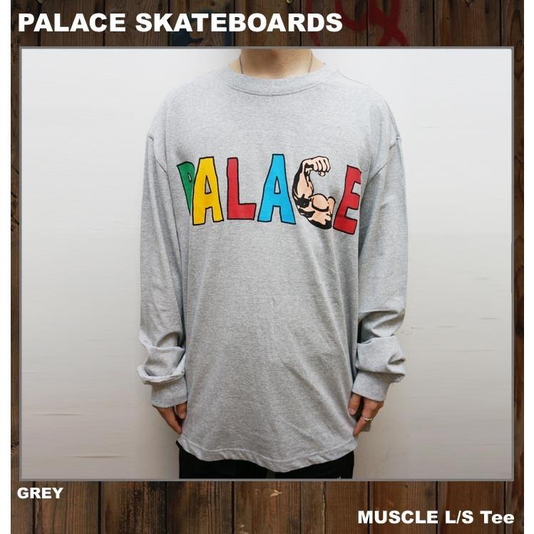 PALACE SKATEBOARDS パレス Tシャツ MUSCLE L/S Tee ロンT グレー GREY