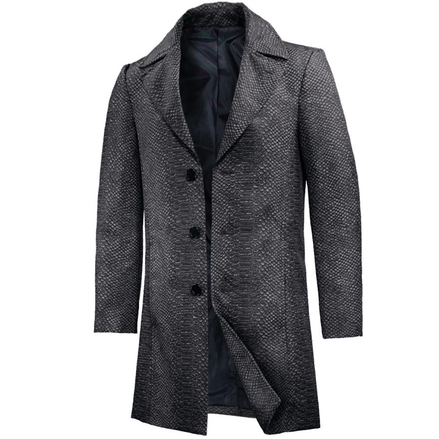 美品サルヴァトーレ・サントロ 比翼ラムレザーパイソン型押し裏ウール