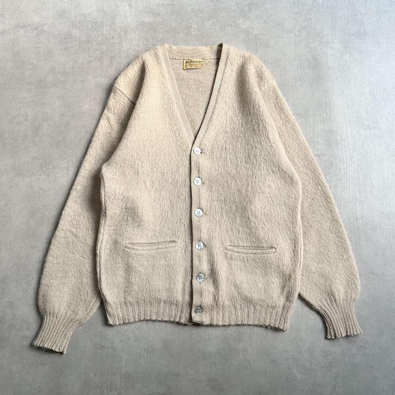 60'S THE BAGGY SHAG by LORD JEFF Mohair Cardigan BEIGE/S 60年代