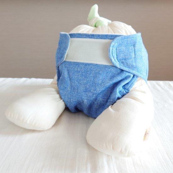 kucca クッカ 布おむつカバー デニムブルー Mサイズ 8〜11kg テープ