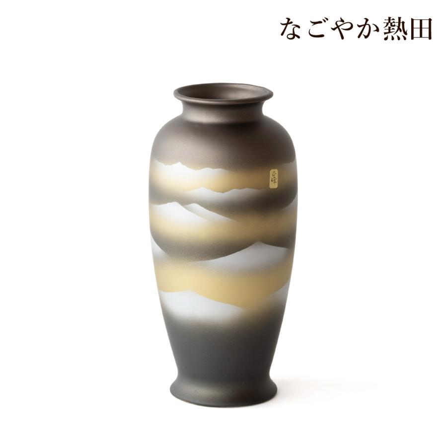薩摩花瓶 金彩雲海 10号 陶器 レトロ 上品 32センチ 1尺 伝統的 花器