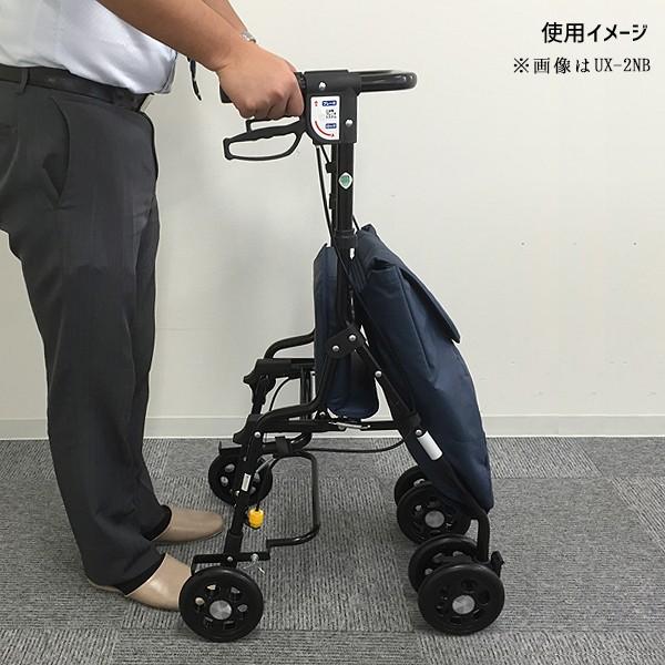 マキテック シルバーカー U字型 ハンドル アンティ 黒チェック UX-2KC