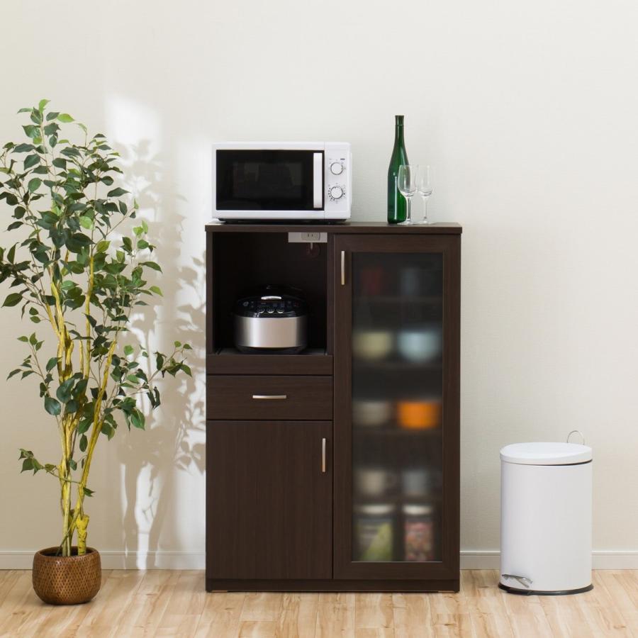 ニトリ（NITORI） 幅80cm レンジボード (コパンT 80MRB DBR) キッチン