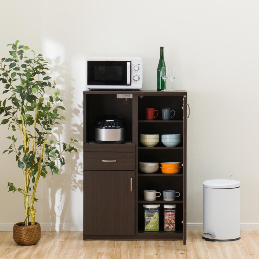 ニトリ（NITORI） 幅80cm レンジボード (コパンT 80MRB DBR) キッチン