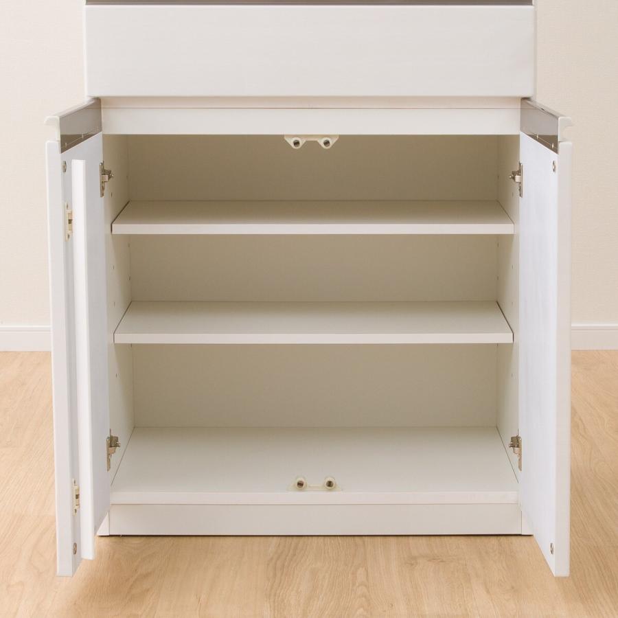 ニトリ（NITORI） 幅70cm 食器棚(アルミナ2 70DB WH) ニトリ期間限定