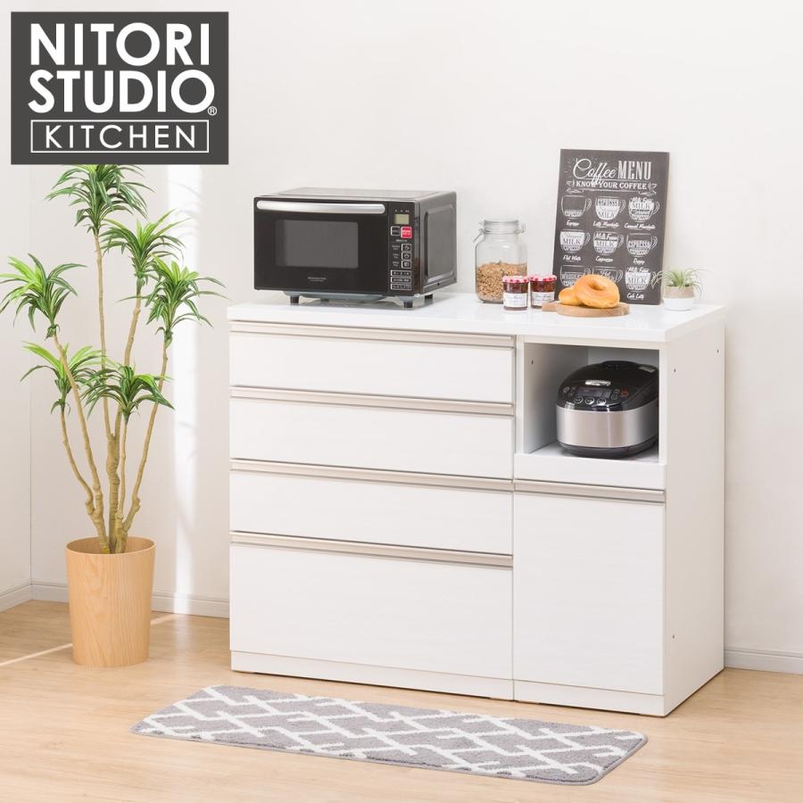 ニトリ（NITORI） キッチンカウンター(リガーレ120CT WH) キッチン収納