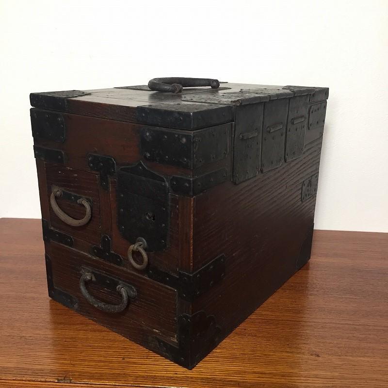 アンティーク 明治時代 欅 懸硯 船箪笥 時代箪笥 小箪笥 日本製 : SK