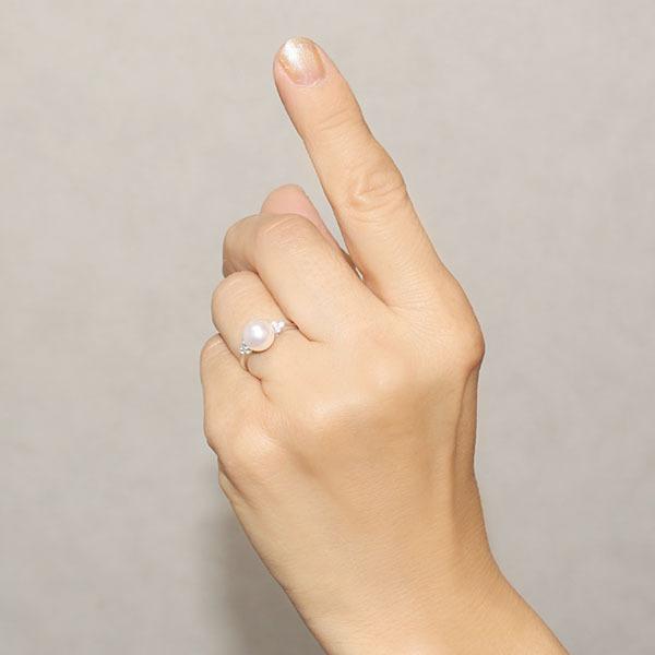 パールリング 普段使い シルバー 本真珠 あこや アコヤ 真珠指輪