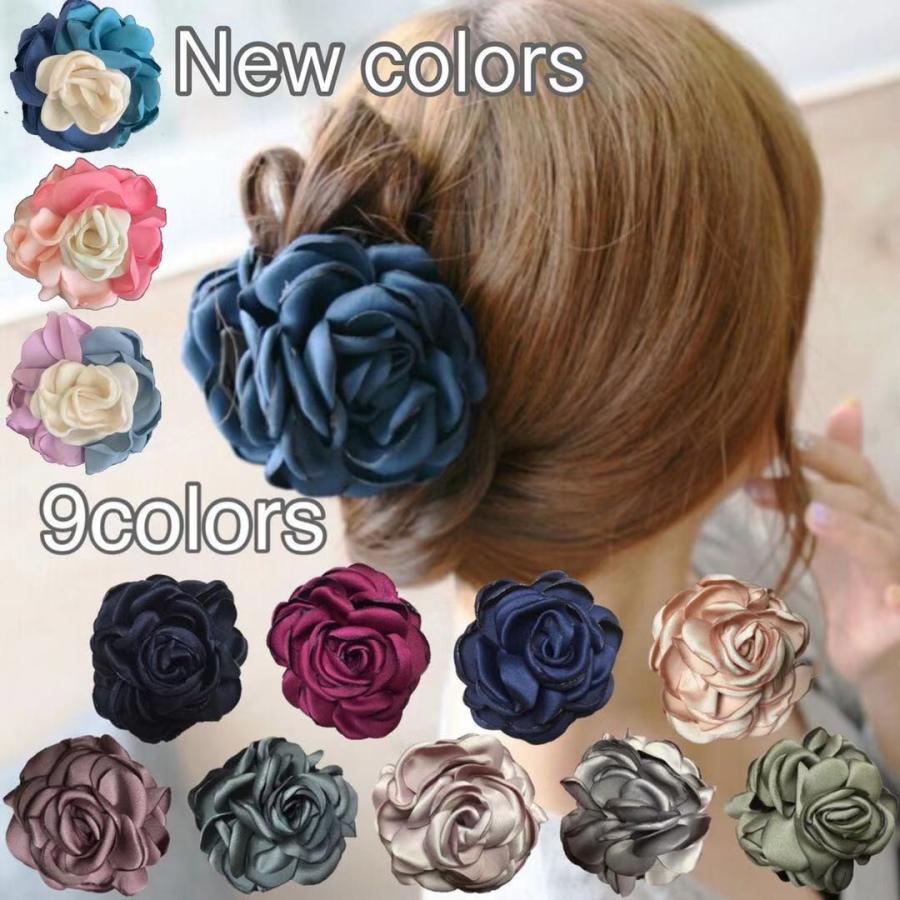 ヘアクリップ フラワー バンスクリップ ヘアアクセサリー ばら バラ