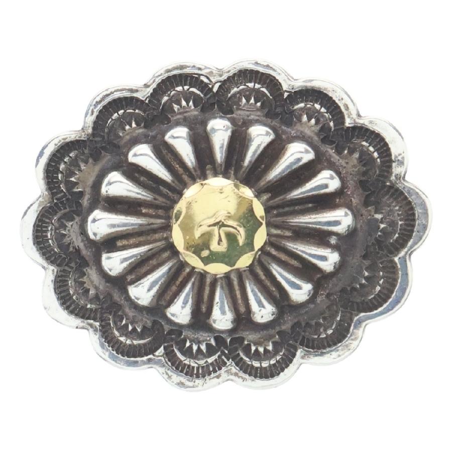 goro's（ゴローズ） K18付きフラワーコンチョ横 シルバー/ゴールド