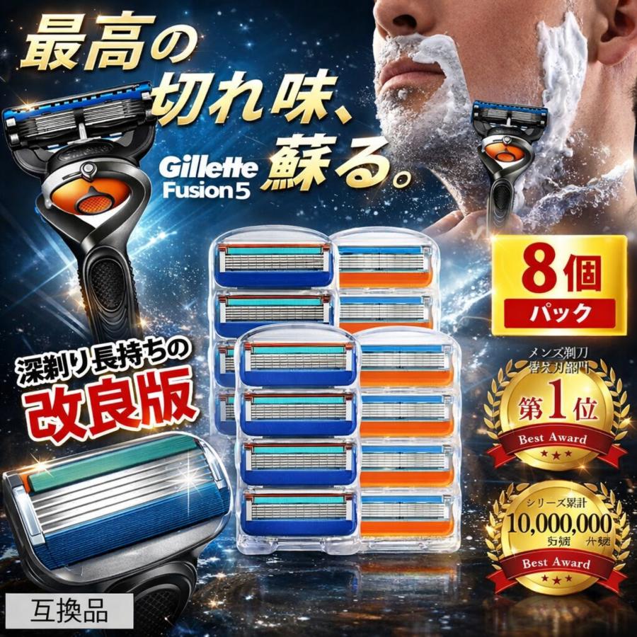 互換品 ジレット替刃 ジレット フュージョン 替刃 替え刃 男性 メンズ