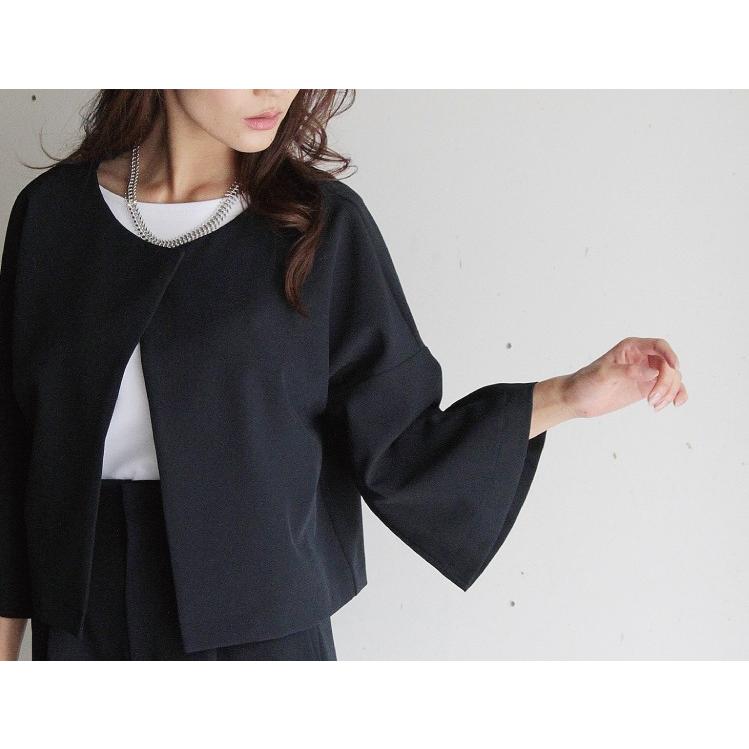 ジャケット ベルスリーブ ノーカラー 結婚式 お宮参り 秋 冬 ポンチョ