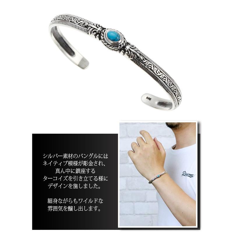 メンズブレスレット バングル ターコイズ トルコ石 インディアン 爆買