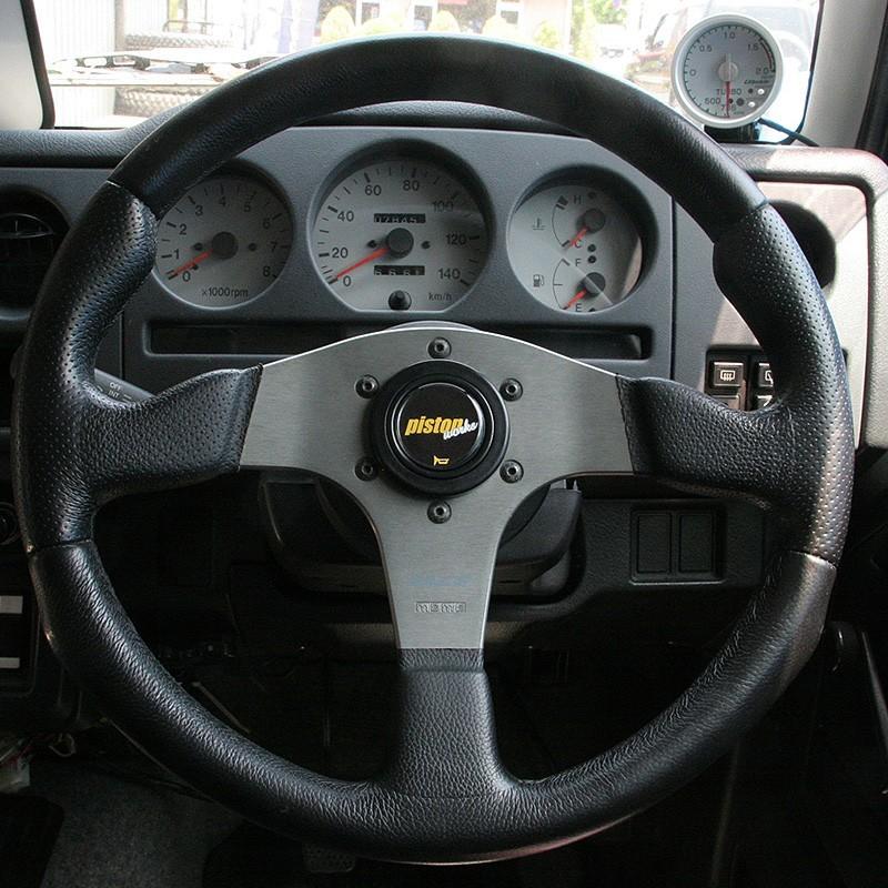 PISTONオリジナル ホーンボタン「PISTON WORKS」ロゴ