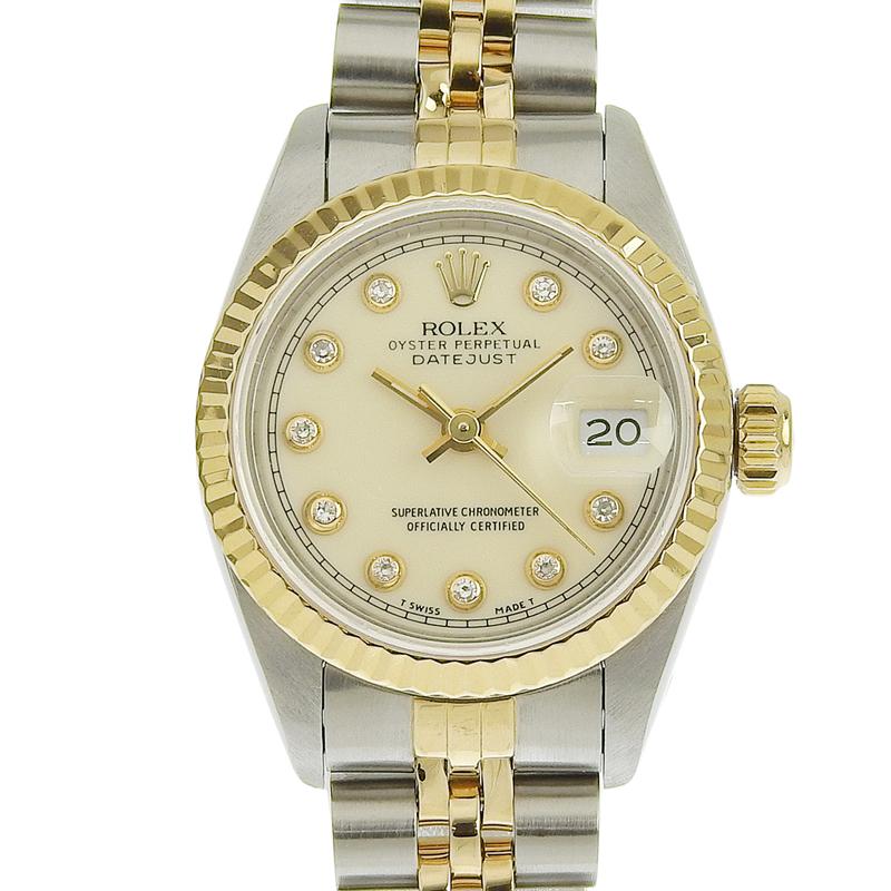 デイトジャスト ロレックス レディース 自動巻き 腕時計 SS/YG 10P