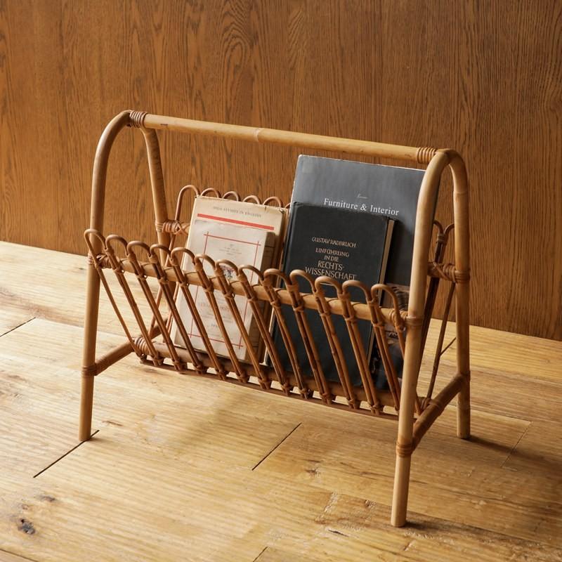 収納 ラタン 籐 マガジンラック JUGLAS ラック バスケット 北欧