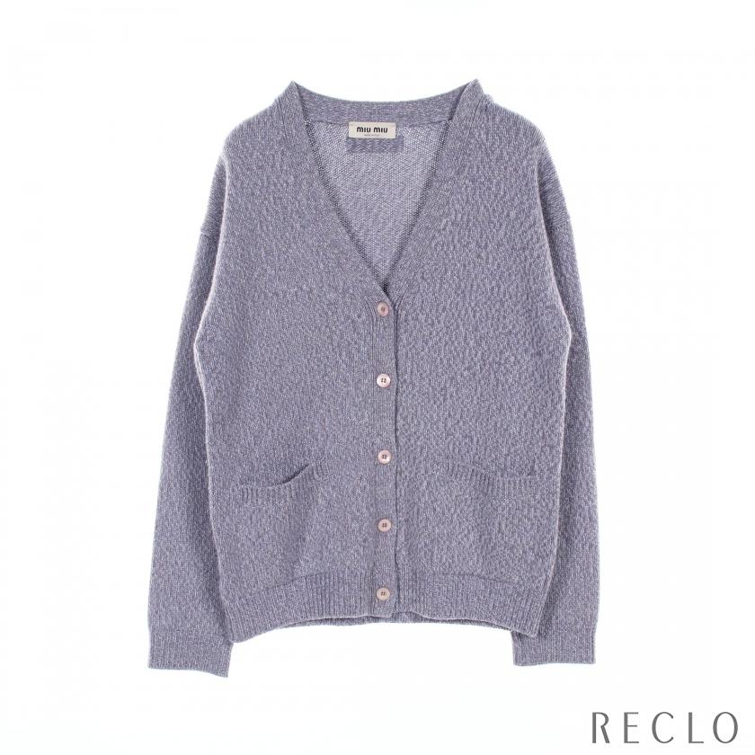 miu miu（ミュウミュウ） カーディガン カシミヤ ウール パープル