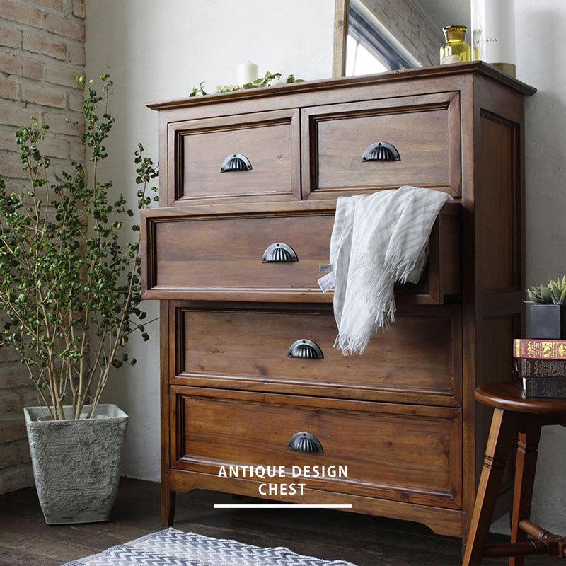アンティークデザイン チェスト タンス おしゃれ 完成品 4段 幅 90cm