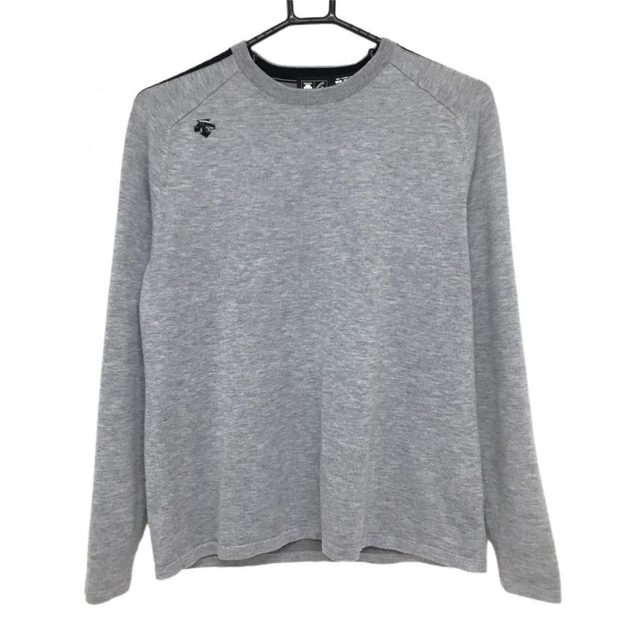 DESCENTE（デサント） デサントゴルフ セーター グレー×黒 肩ロゴ