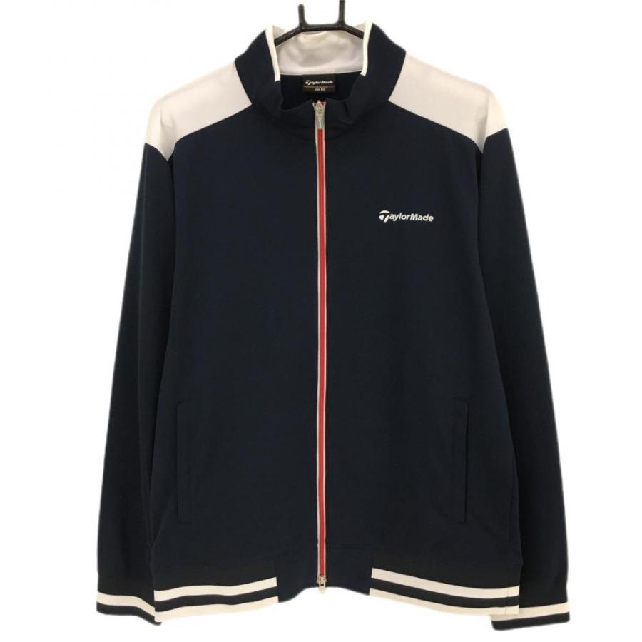 TaylorMade（テーラーメイド） ジャージ ブルゾン ネイビー×白 袖口