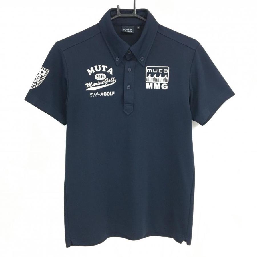 muta MARINE（ムータマリン） 半袖ポロシャツ ダークネイビー×白