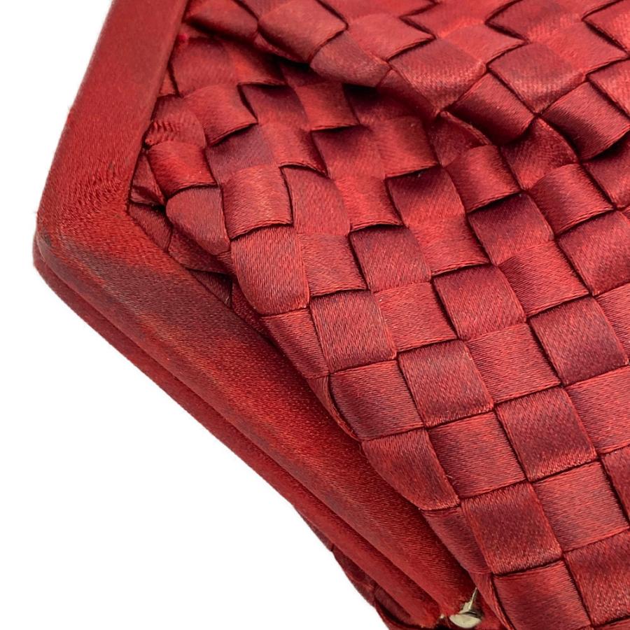 ボッテガヴェネタ イントレチャート・サテンがま口ポーチ クラッチ