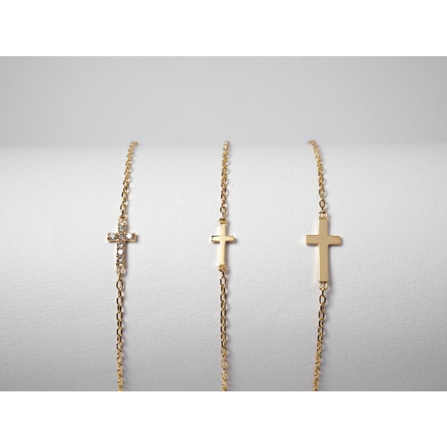 ブレスレット レディース 18K クロス ダイヤモンド ダイヤモンド