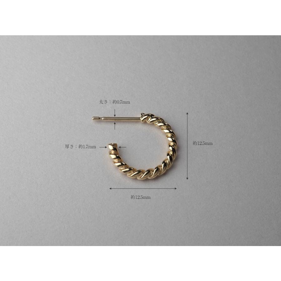 K18 ツイスト ピアス フープピアス K18ゴールド 18k 18金 地金 pierce