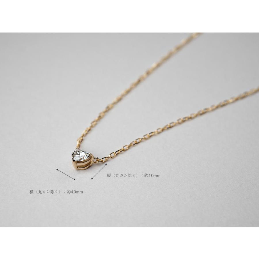K18 ハート ダイヤモンド ネックレス レディース 18金 18k 一粒ダイヤ