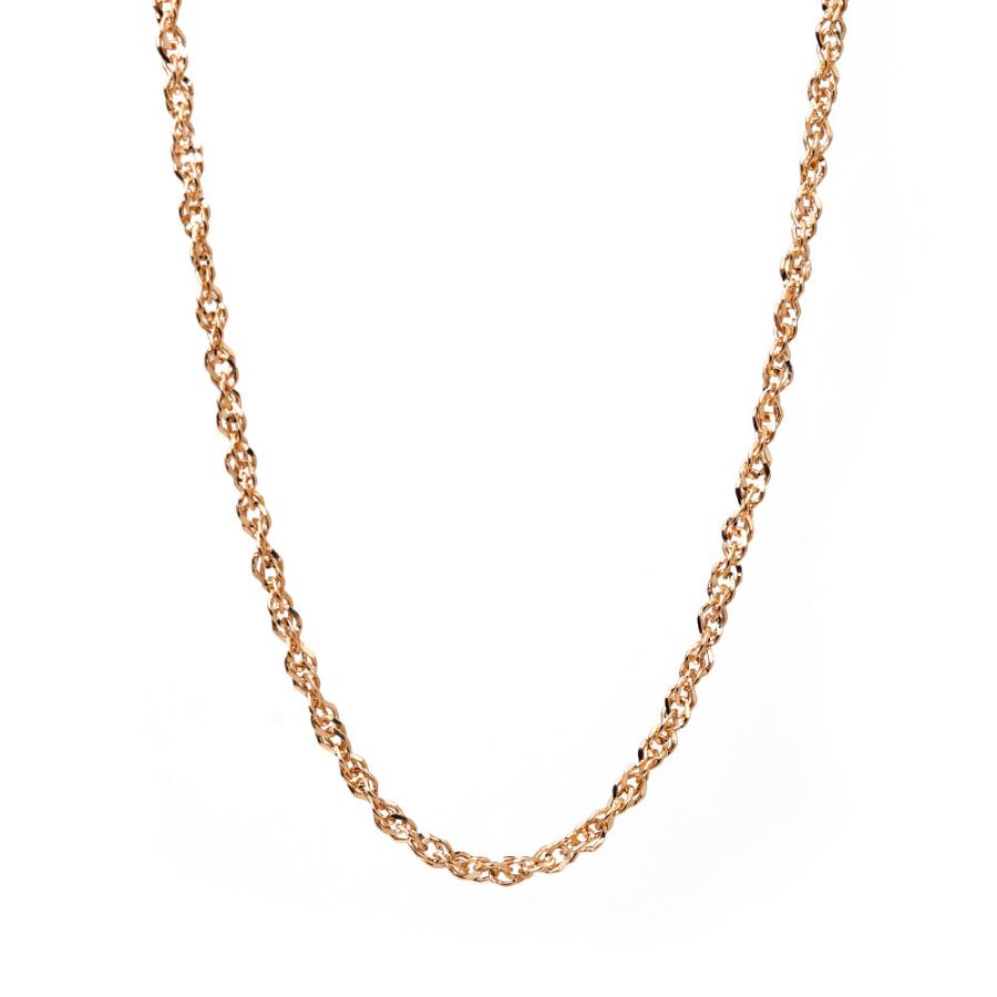 K18 グメットツイストネックレスチェーン 1.3mm スクリューネックレス