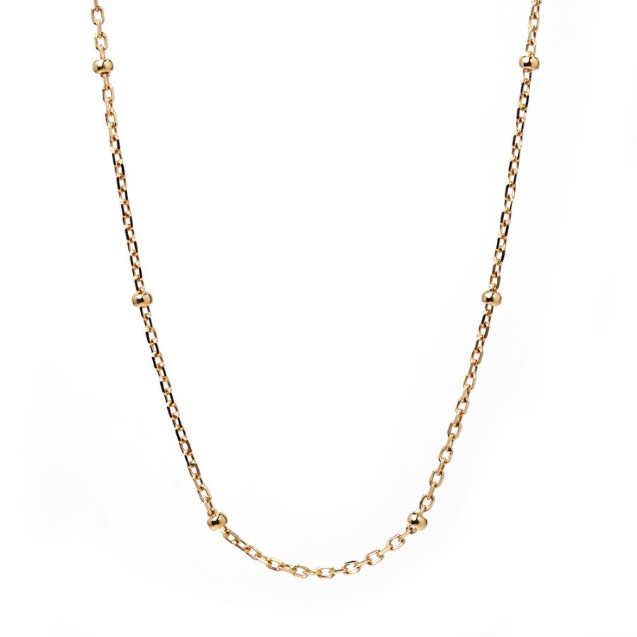 K18 バーラアズキネックレスチェーン 0.9mm あずきチェーン 小豆