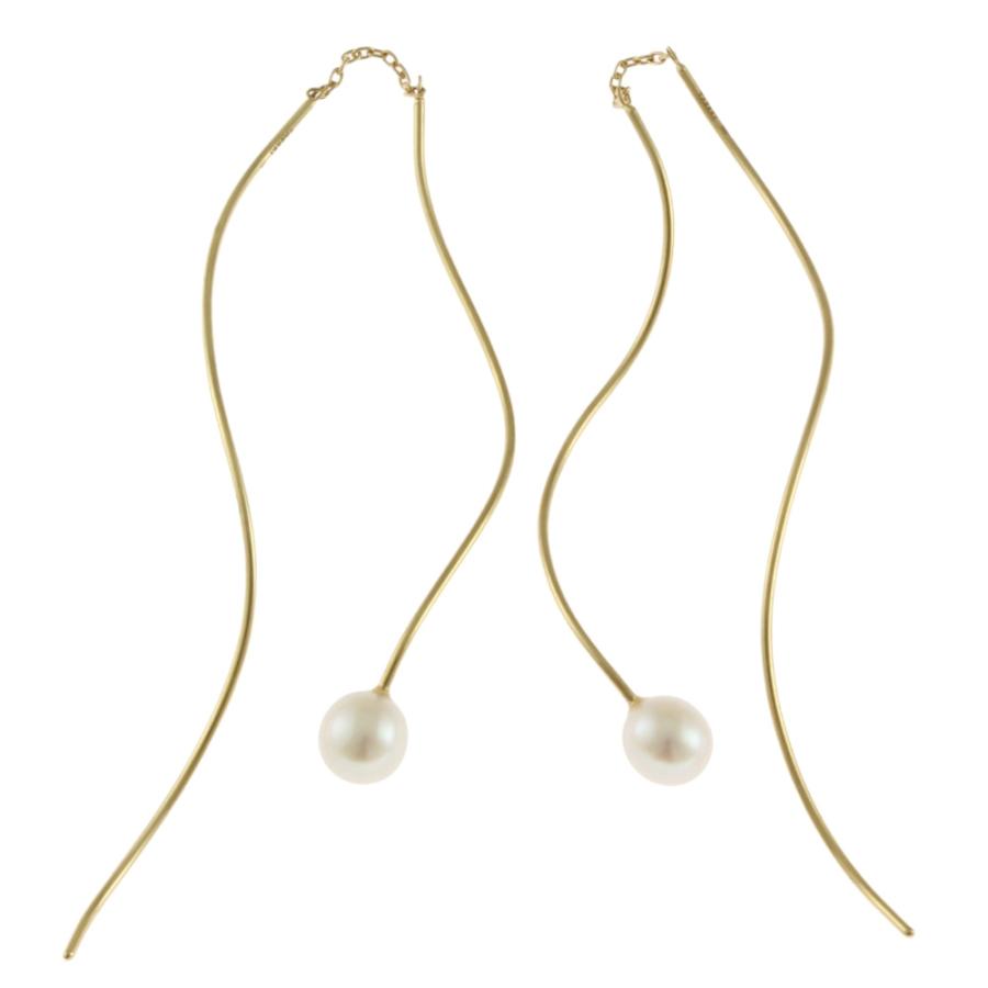 タサキ ピアス 18金 K18イエローゴールド アコヤパール レディース