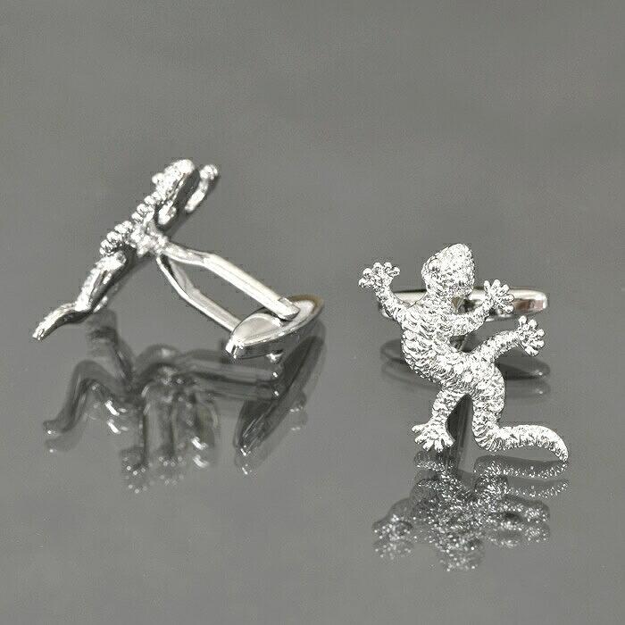 2個セット】 カフスボタン 真鍮 トカゲのデザインが格好良いカフス