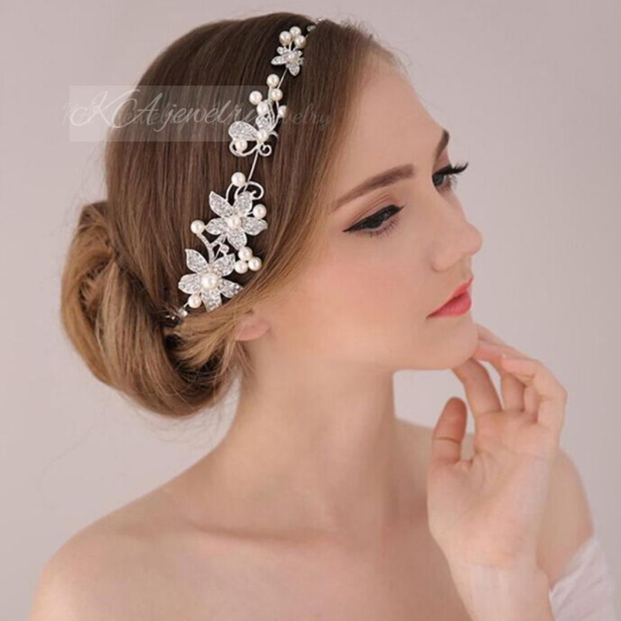 ヘッドドレス シルバー パール ウエディング 結婚式 ウェディング 髪