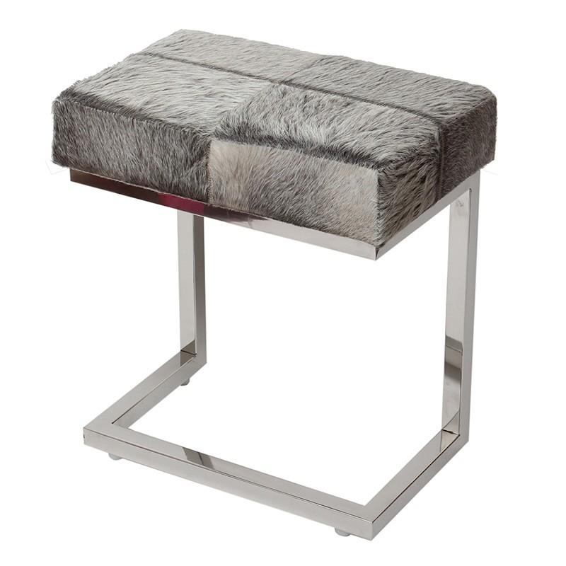 スツール リアルファー おしゃれ 北欧 玄関スツール グレー Grey 海外