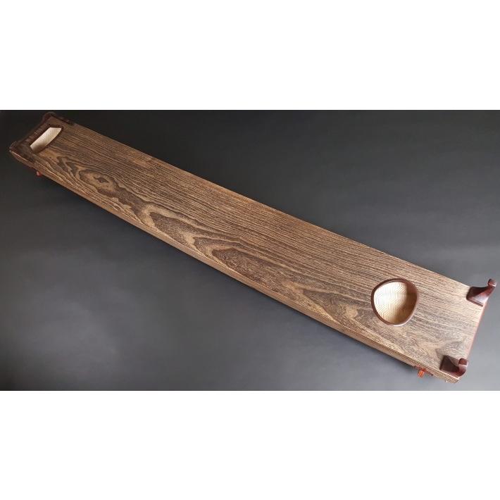 高級箏】紅木仕上げ 金口前（銘有り）蒔絵 並甲 ベタ巻 13絃 琴 付属品