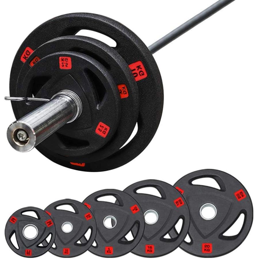 即納 50KGセット ラバー バーベル ダンベル オリンピックウエイト
