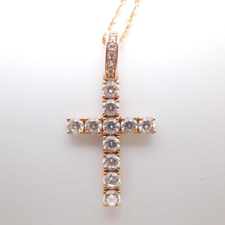 AVALANCHE アヴァランチ 10K刻印 ジルコニア16石 クロスネックレス