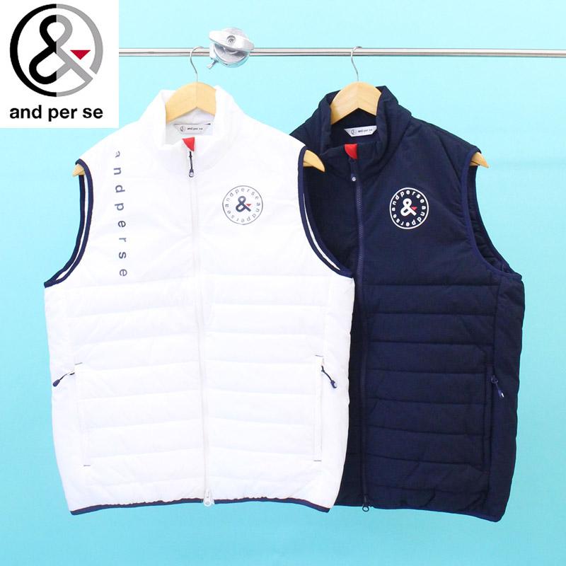 and per se（アンパスィ） ゴルフウェア メンズ 中綿ベスト アウター