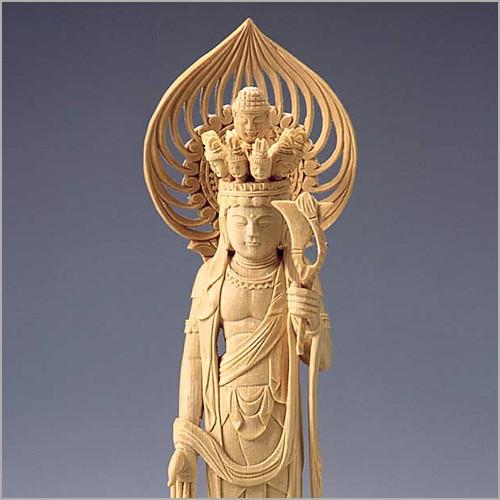 十一面観音菩薩 白木製 3.5寸 : 仏壇・仏具販売-仏壇屋 滝田商店