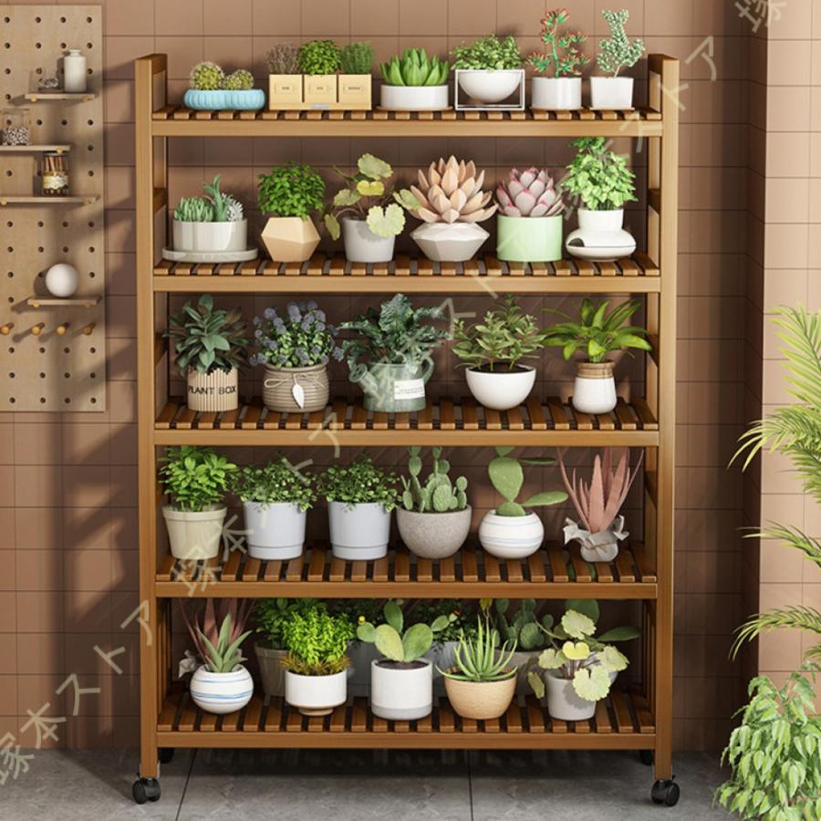 フラワースタンド プランタースタンド 5段 キャスター付 多機能収納