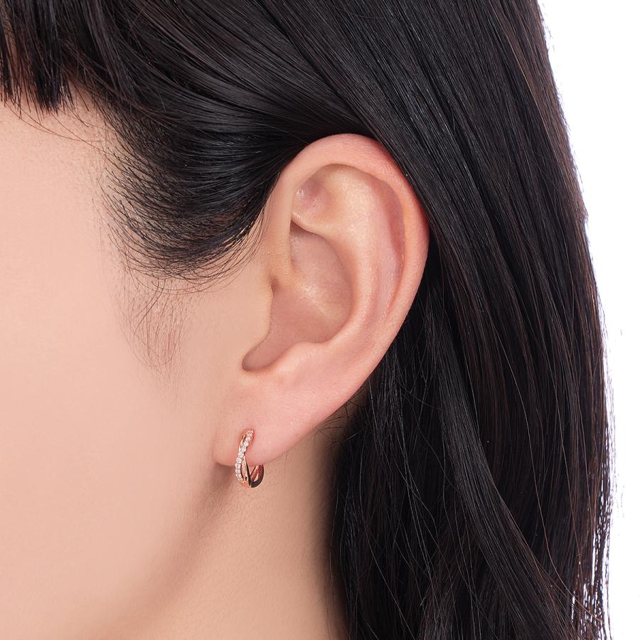 ジュエリーツツミ K10ピンクゴールドダイヤモンドピアス : ジュエリー