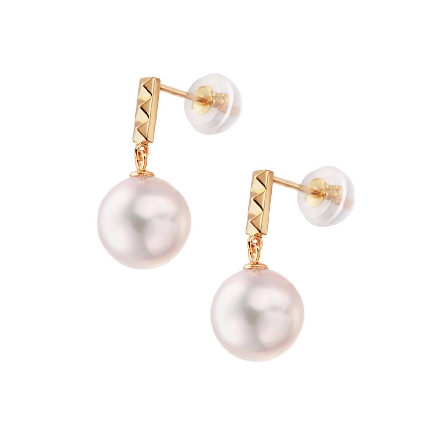 ジュエリーツツミ K18イエローゴールドアコヤ真珠ピアス（7.5mm