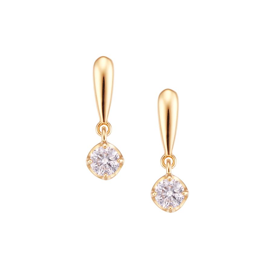 ジュエリーツツミ K18イエローゴールドダイヤモンドピアス